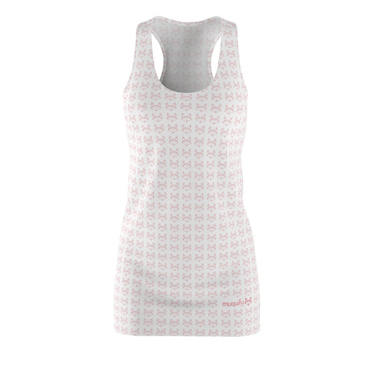 Muquifu Pink Pattern Women's Cut & Sew Racerback Dress